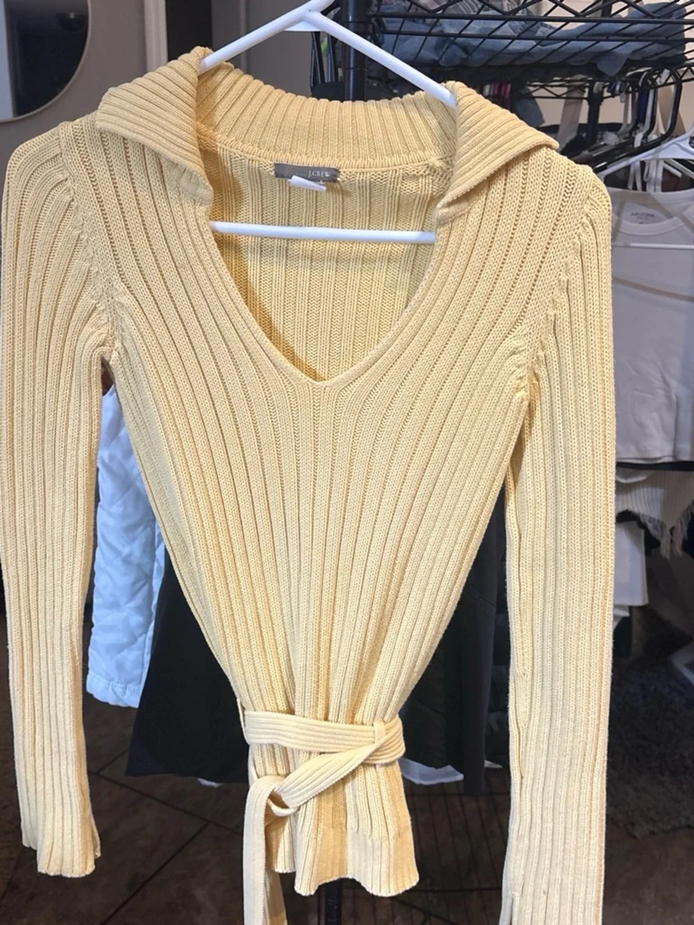 J. Crew Sunny Yellow Ribbed Crewneck Sweater